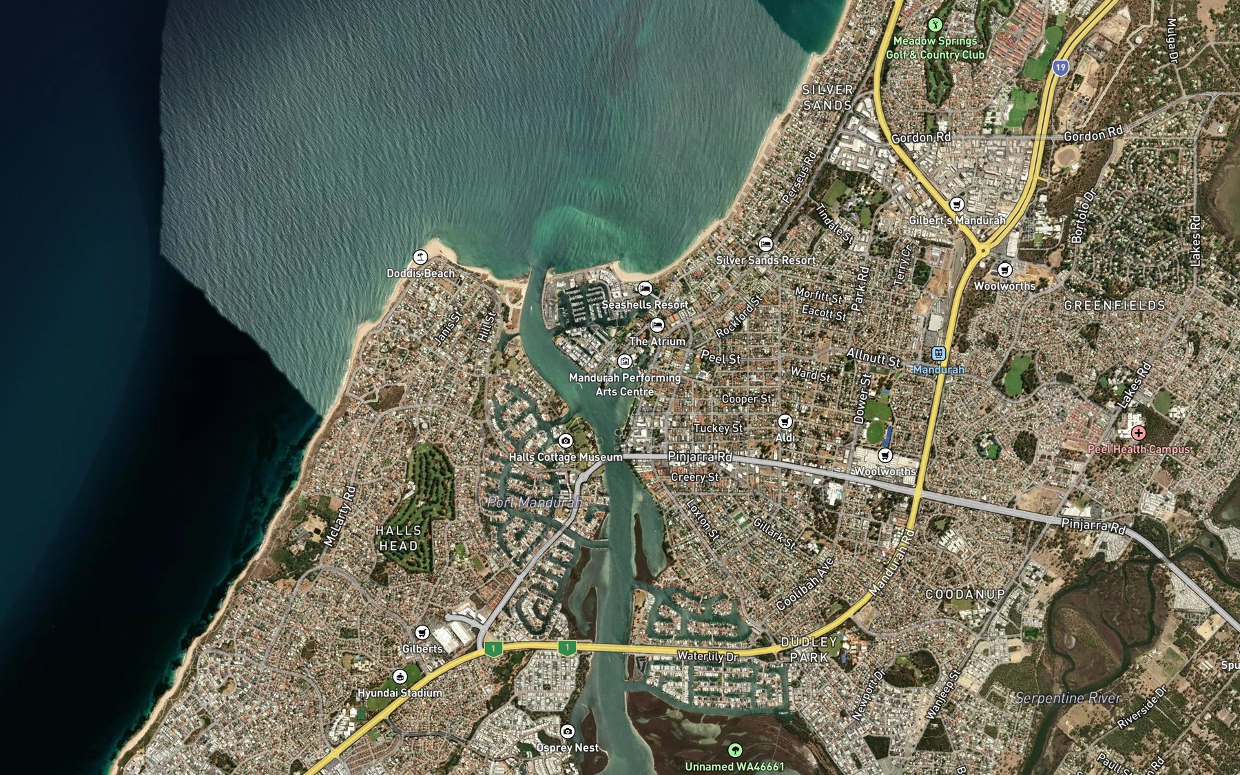 Satellite map of the Mandjar Bay