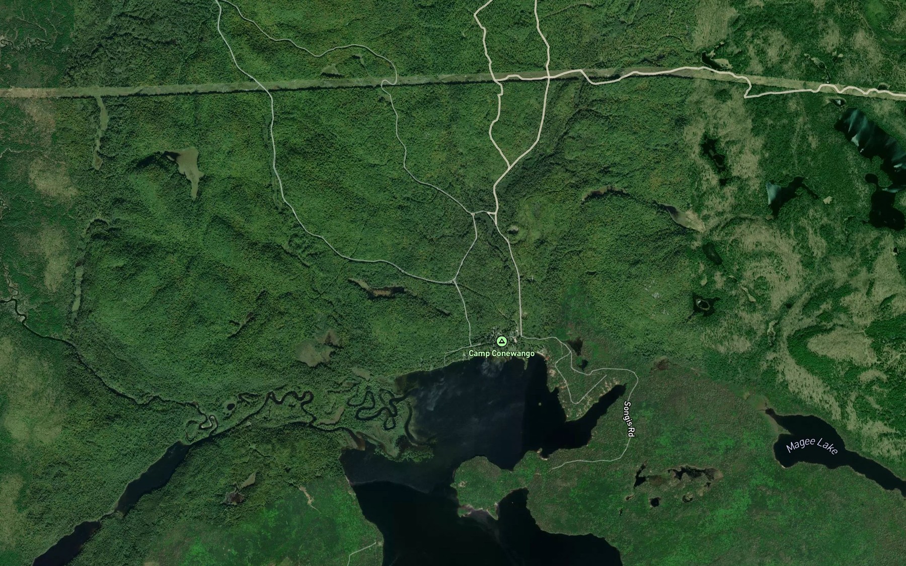 Satellite map of the Glassy Creek