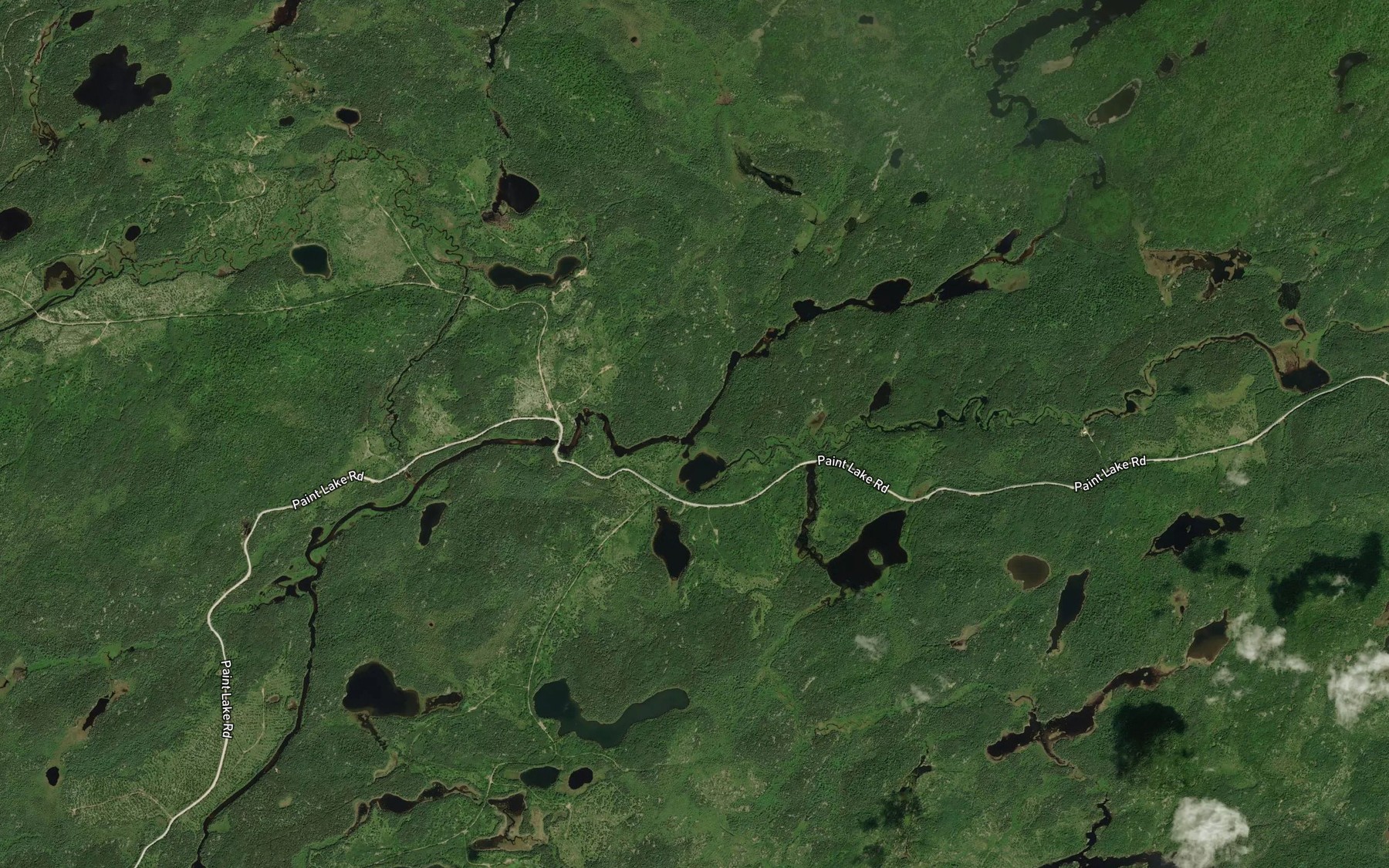 Satellite map of the Paint Creek