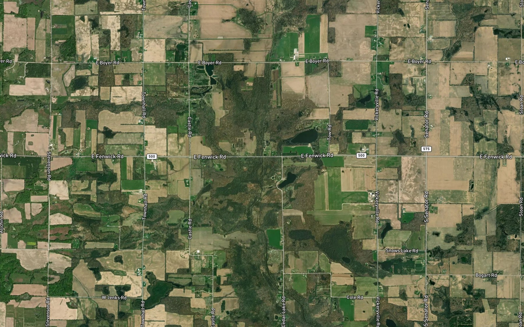 Satellite map of the Bacon Creek
