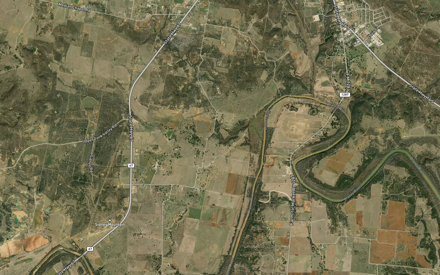 Satellite map of the North Tonk Branch