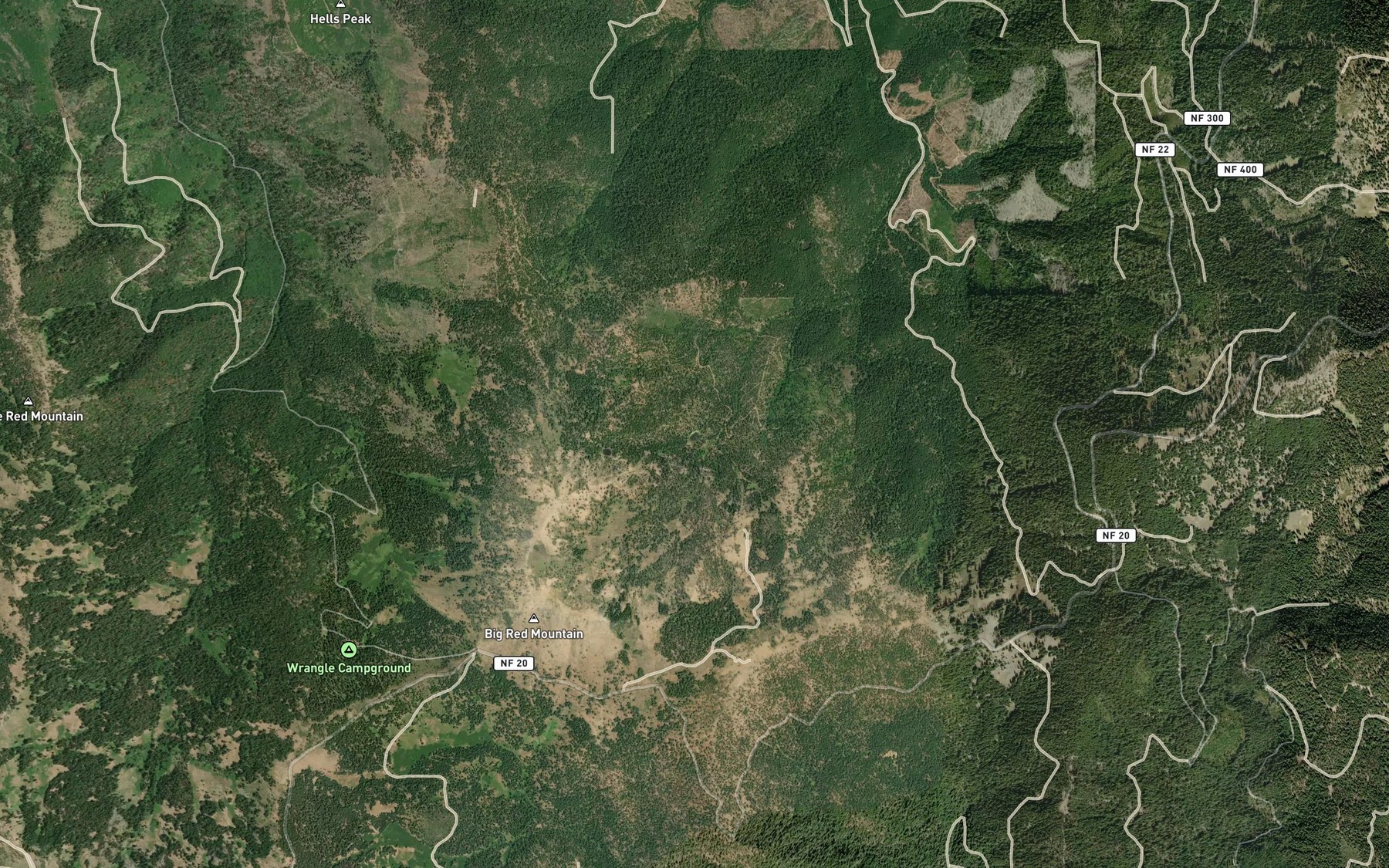 Satellite map of the Monogram Lakes