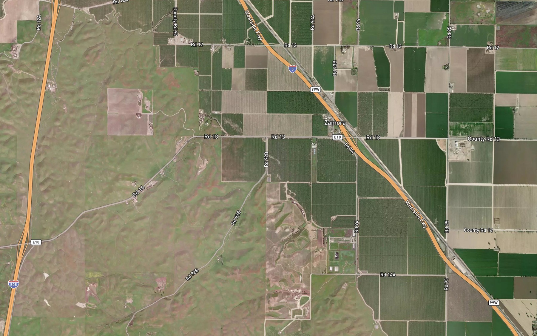 Satellite map of the Willow Spring Creek