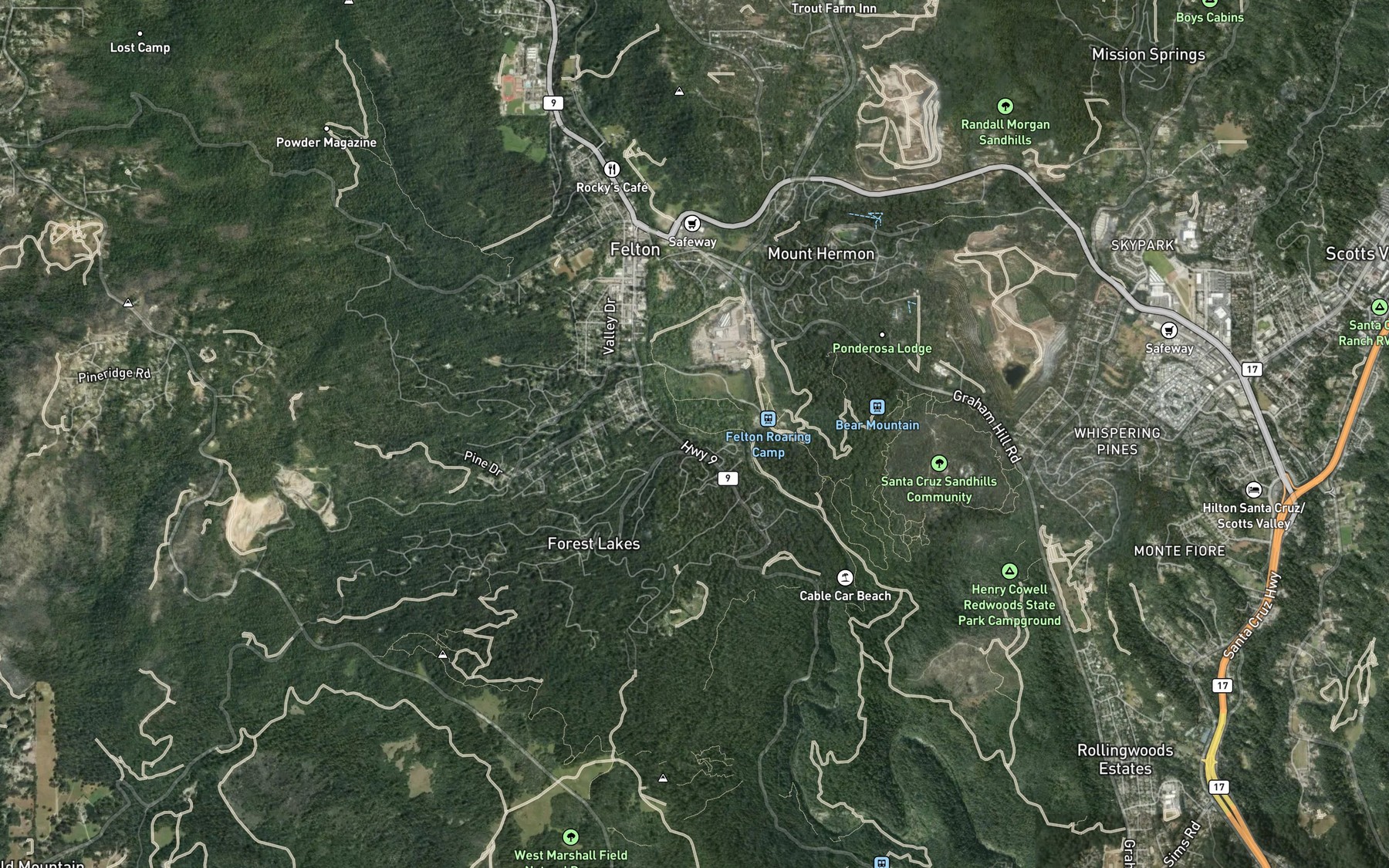 Satellite map of the Gold Gulch Creek