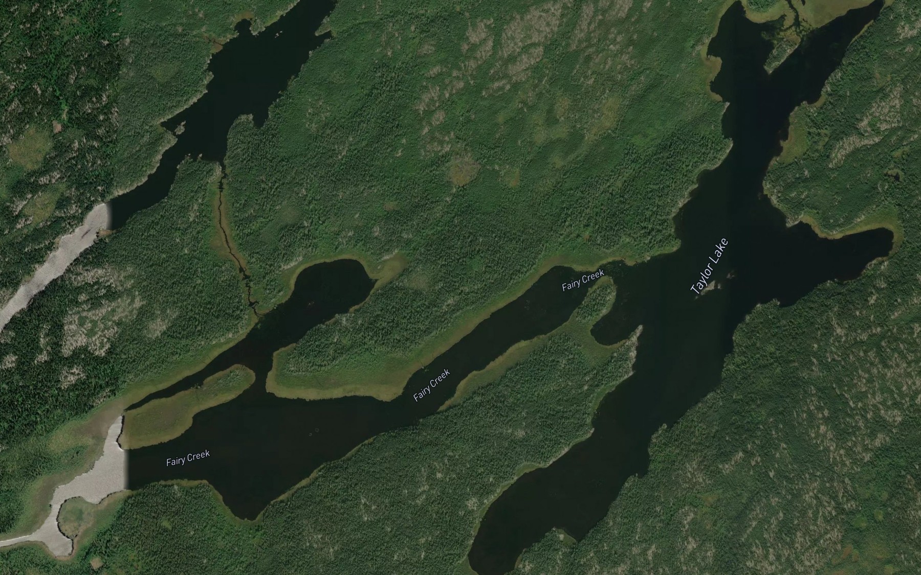 Satellite map of the Taylor Lake