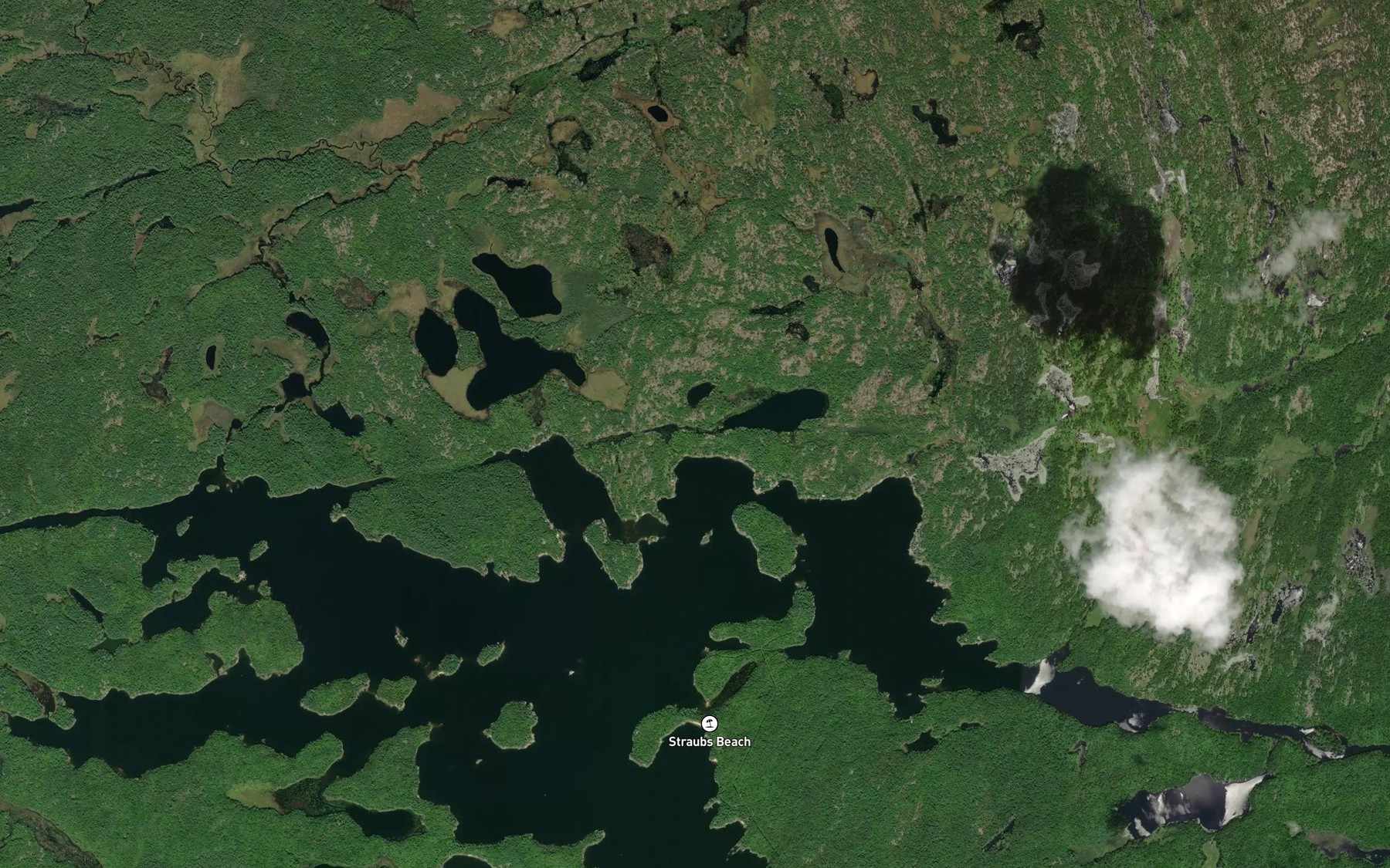 Satellite map of the Deadmans Narrows