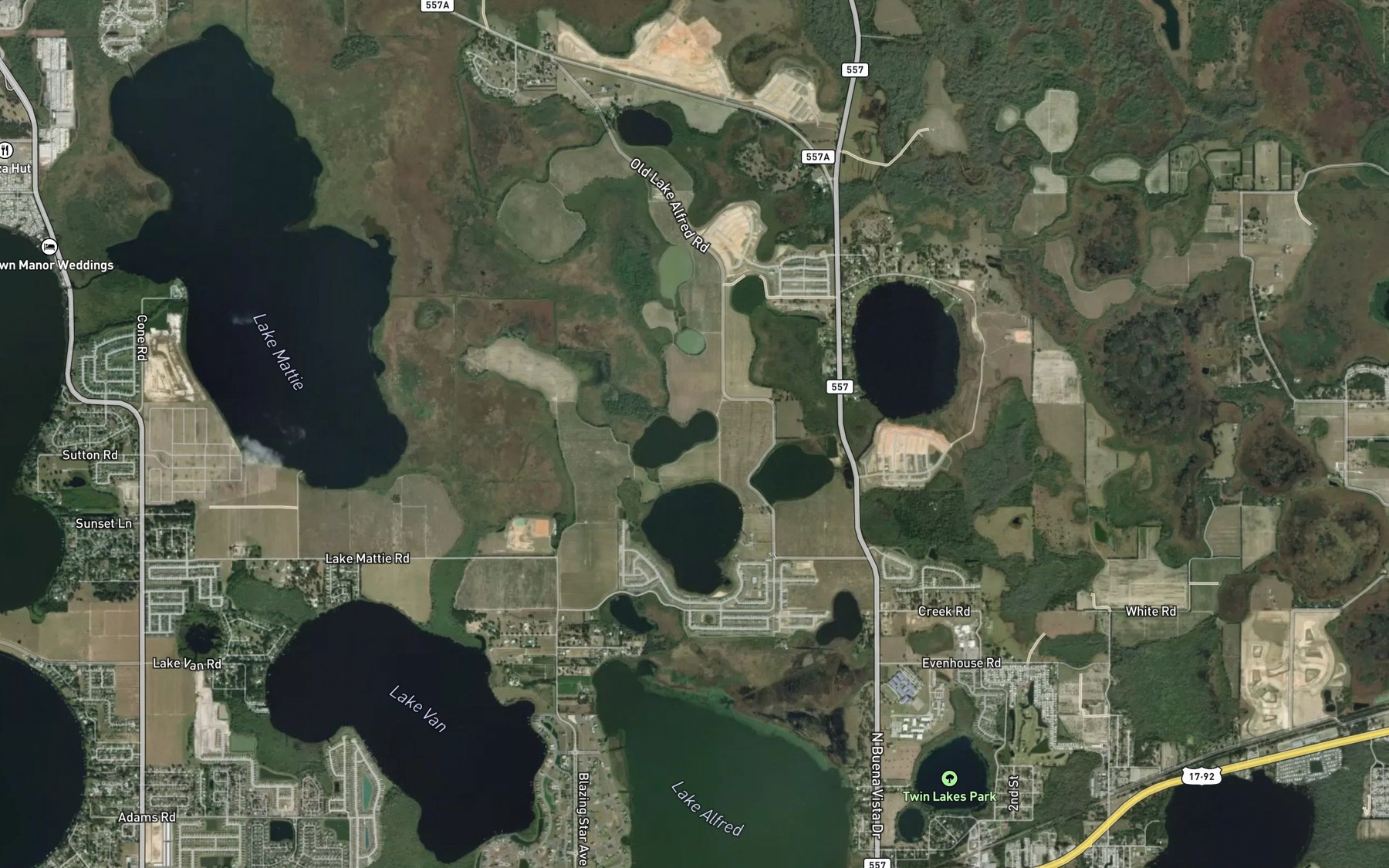 Satellite map of the Grassy Lake