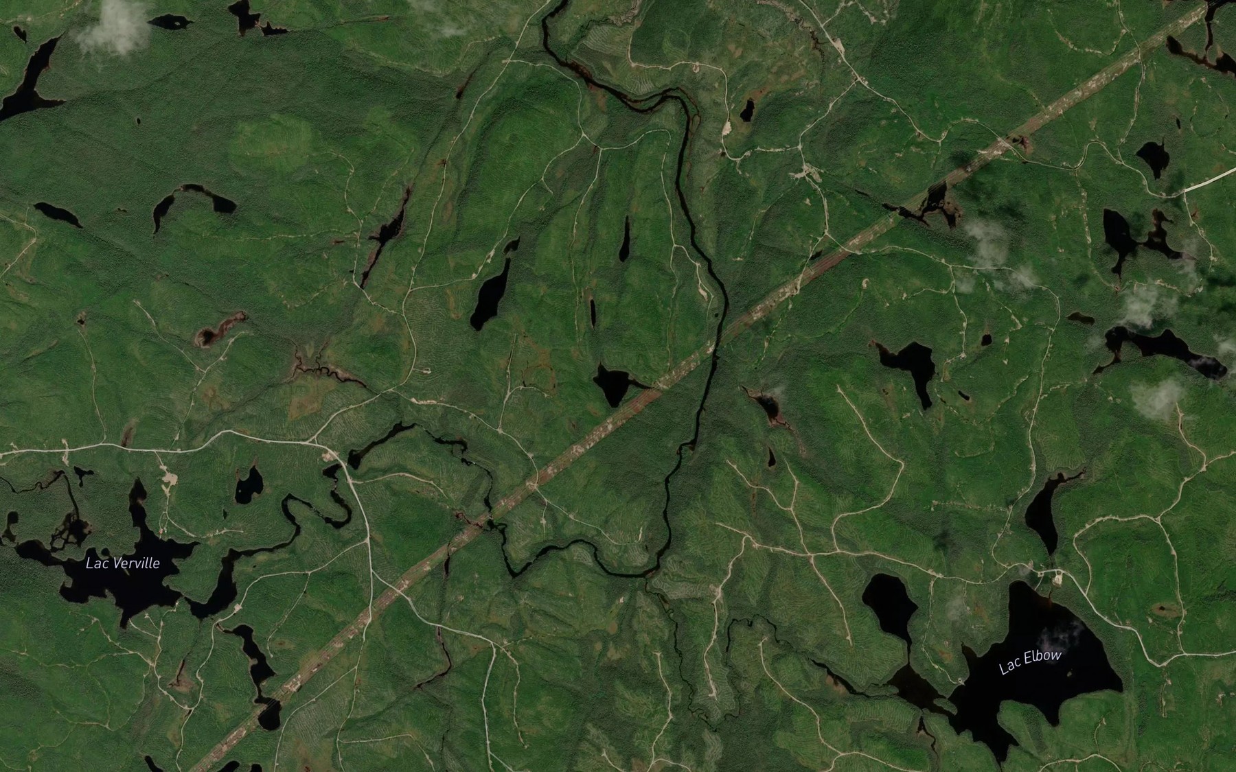 Satellite map of the Lac Elbow