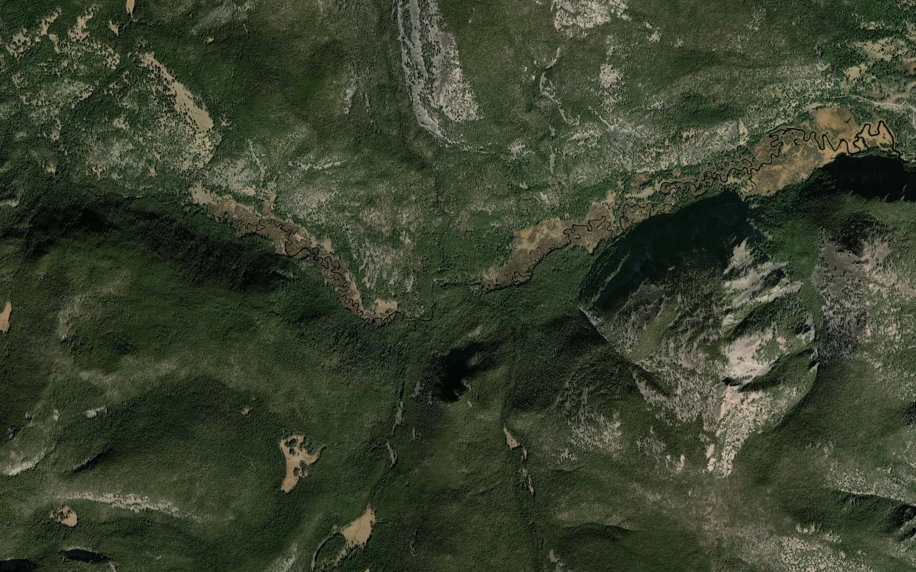 Satellite map of the Reservoir Creek