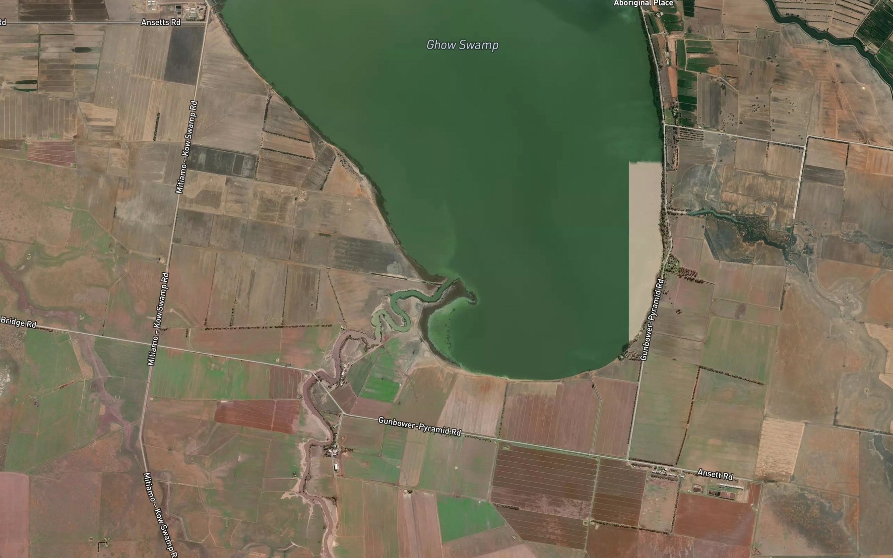 Satellite map of the Mount Hope Creek