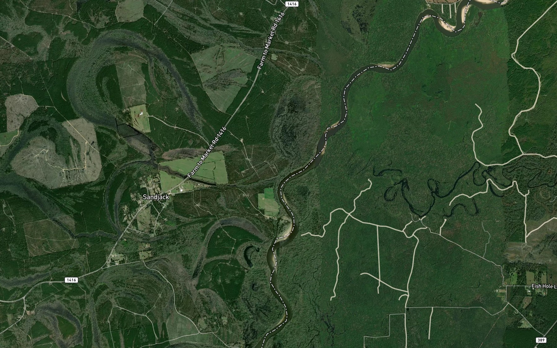 Satellite map of the Arch Creek
