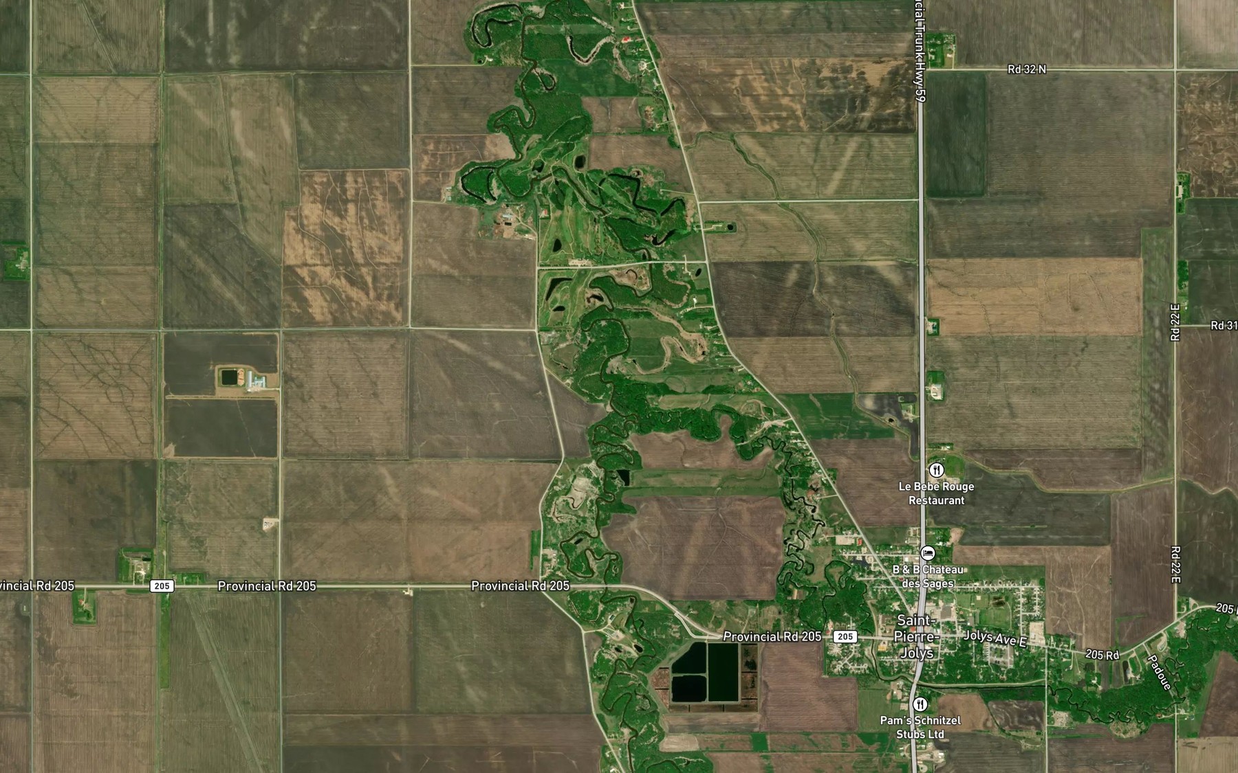 Satellite map of the Ruisseau Joubert