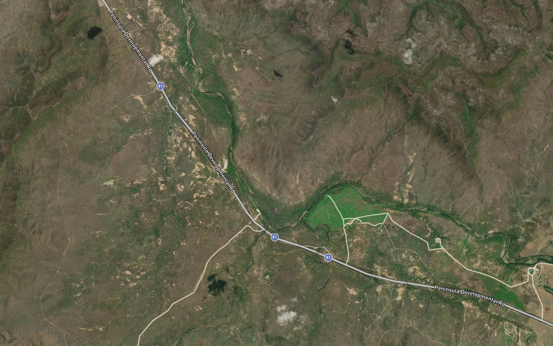 Satellite map of the Earls Creek