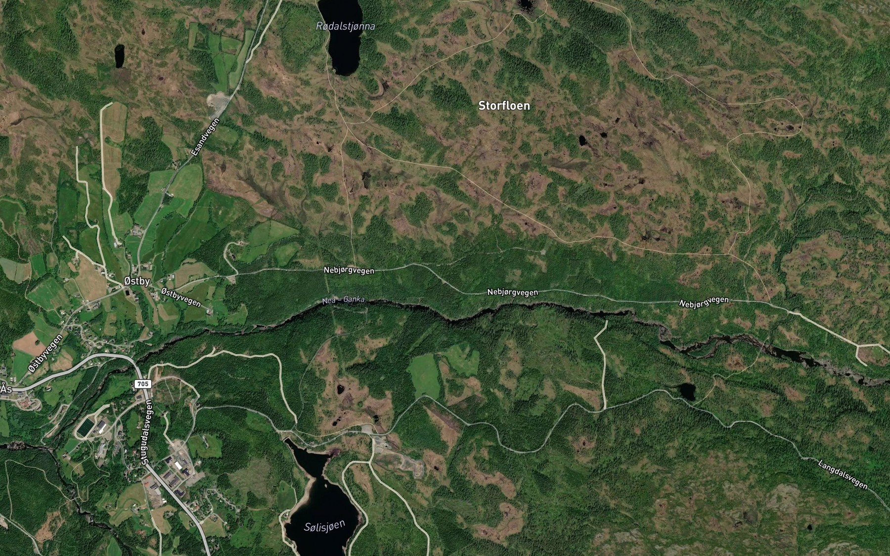 Satellite map of the Blisrerbekken