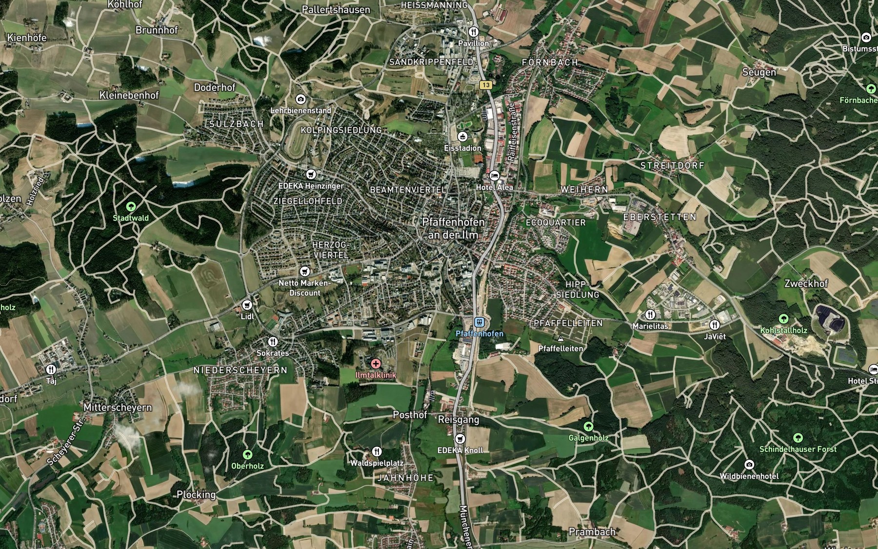 Satellite map of the Gerolsbach