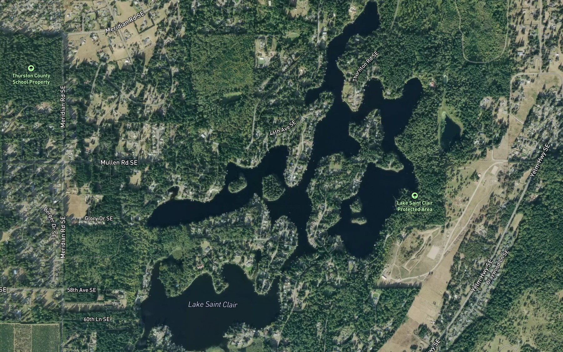 Satellite map of the Lake Saint Clair