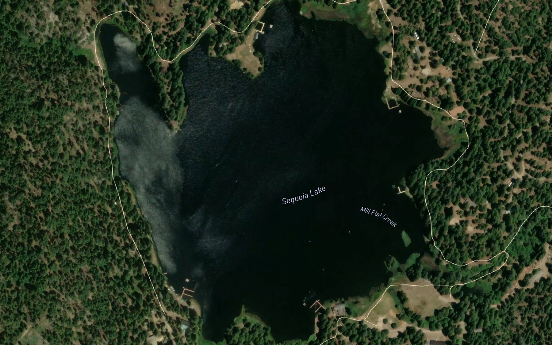 Satellite map of the Sequoia Lake