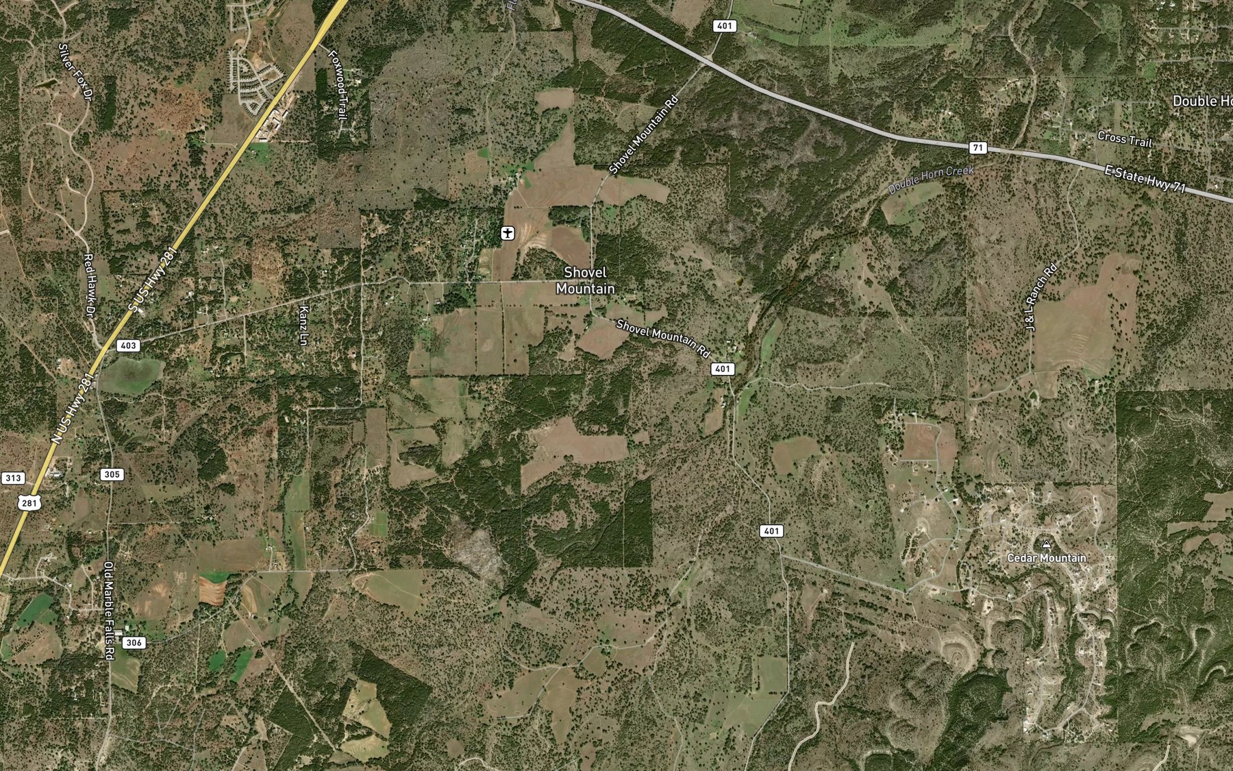 Satellite map of the Ebeling Springs