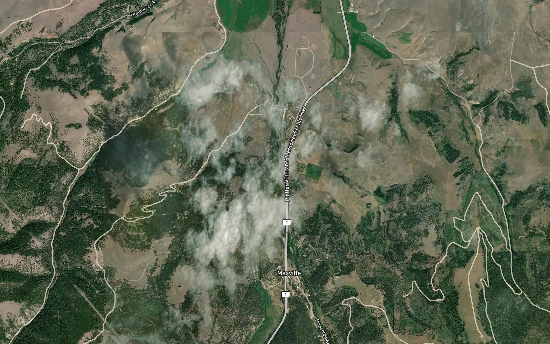 Satellite map of the Boulder Creek