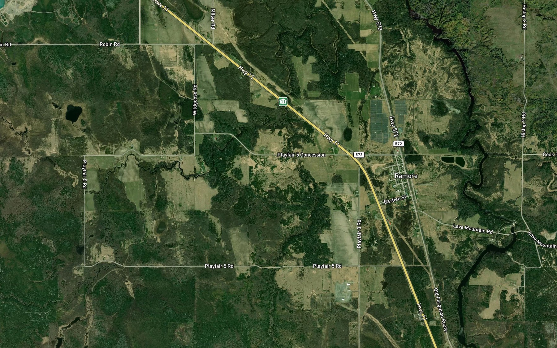 Satellite map of the Little Wildgoose Creek