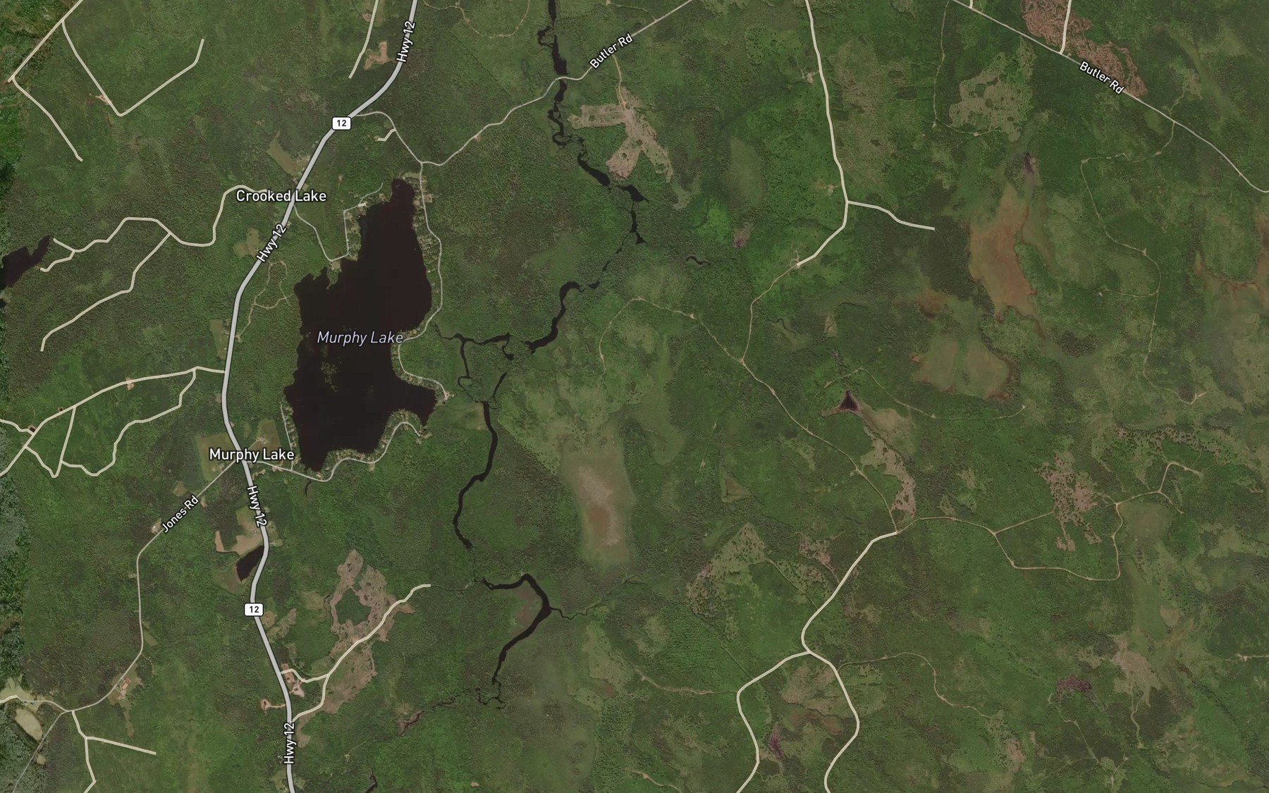 Satellite map of the Little Lake Brook