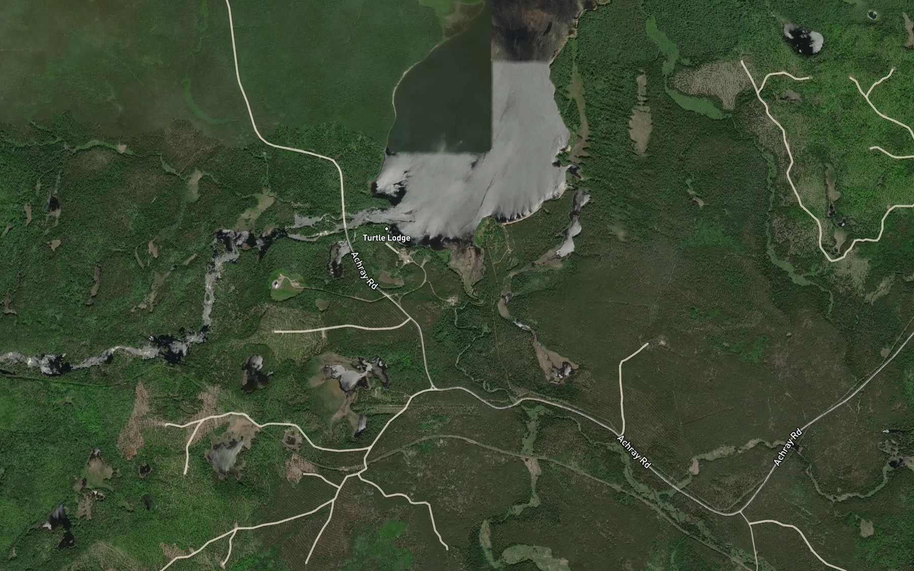 Satellite map of the Travers Creek