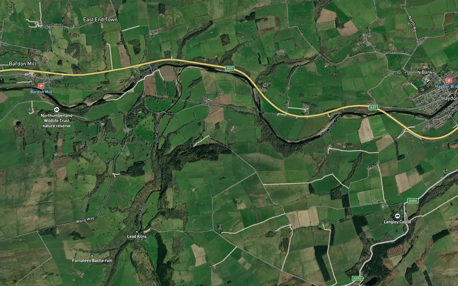 Satellite map of the River Allen