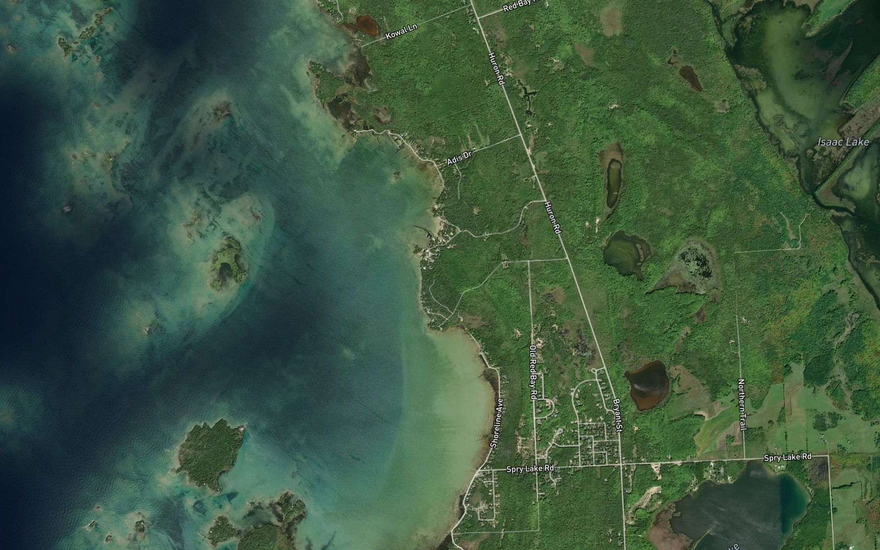 Satellite map of the Little Red Bay