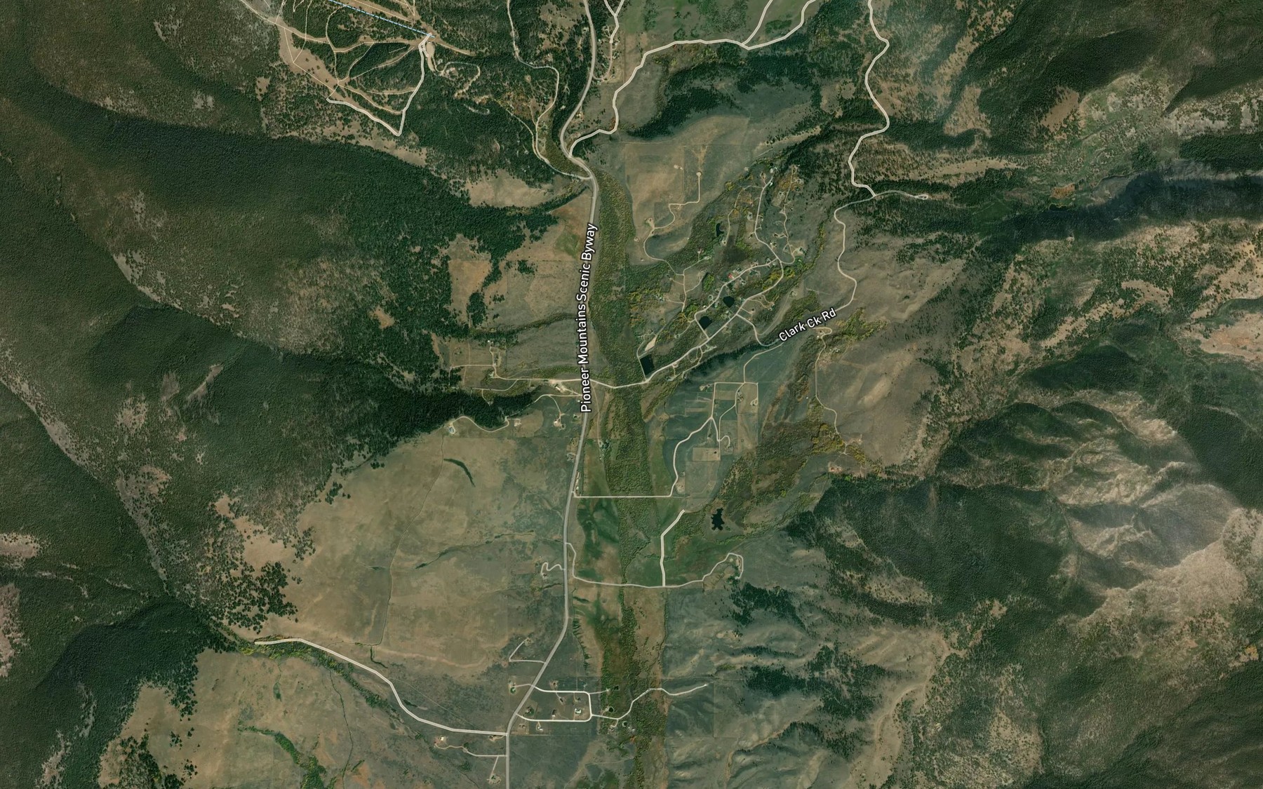 Satellite map of the Clark Creek