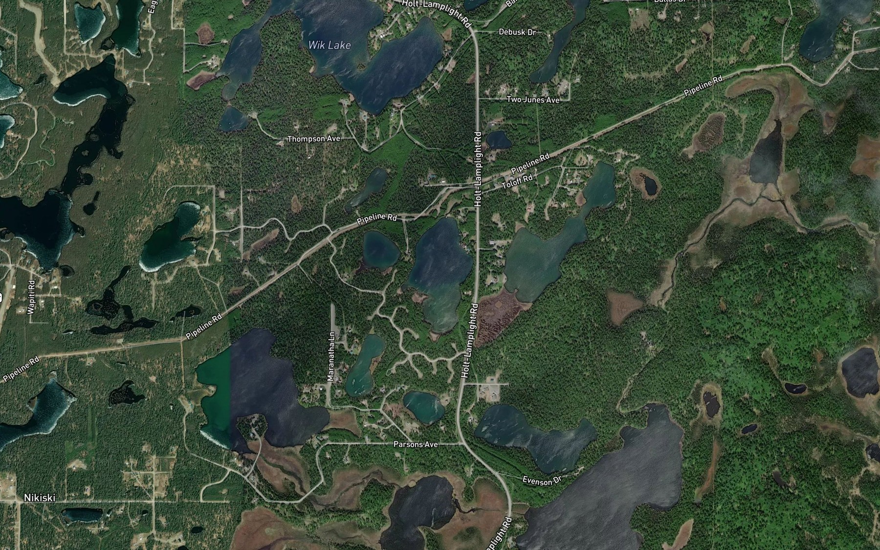 Satellite map of the Tirmore Lake