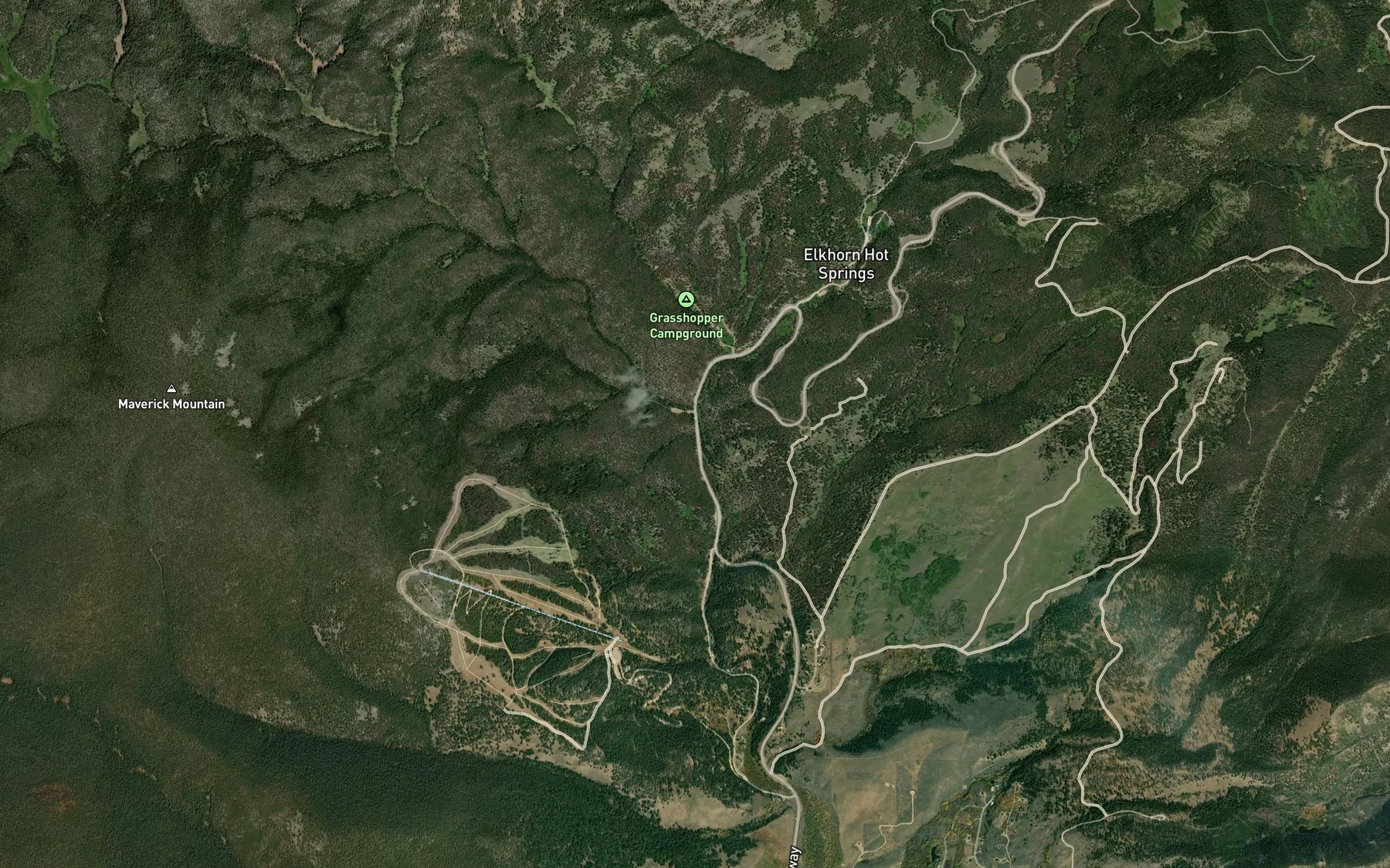 Satellite map of the Blue Creek