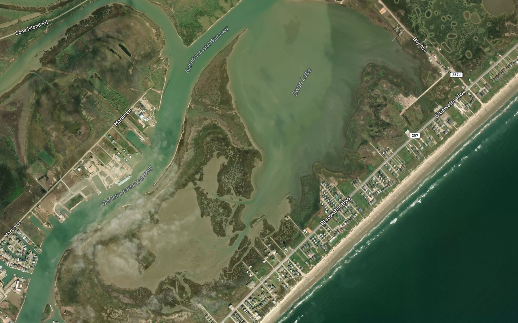 Satellite map of the Swan Lake