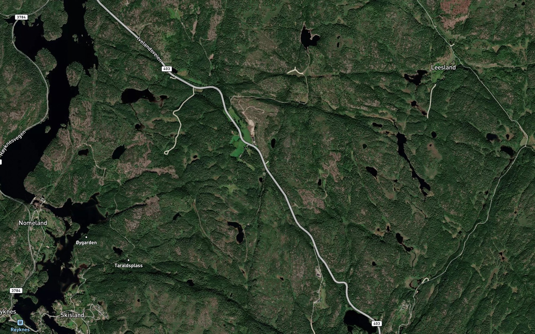 Satellite map of the Klaedetjonn