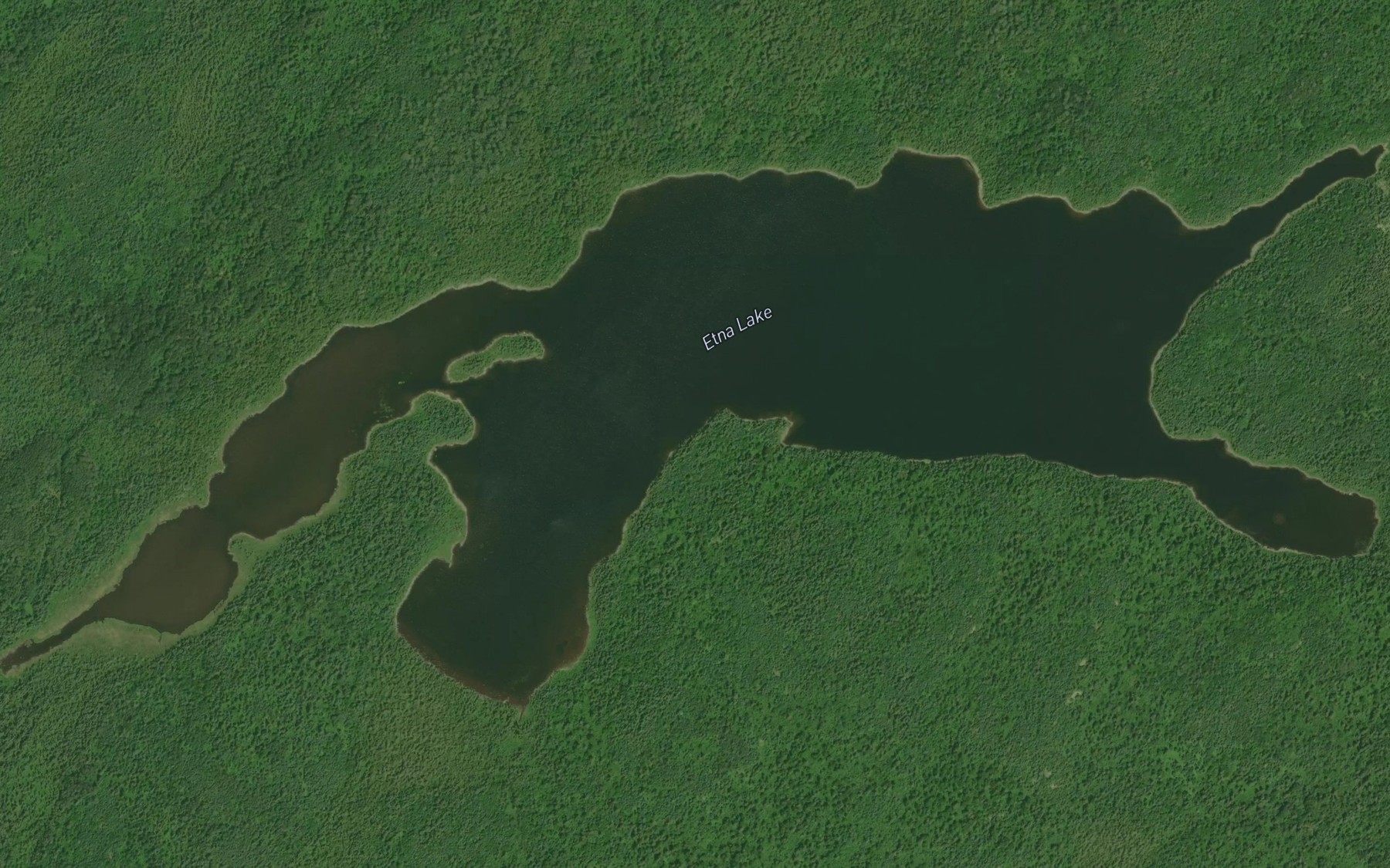 Satellite map of the Etna Lake