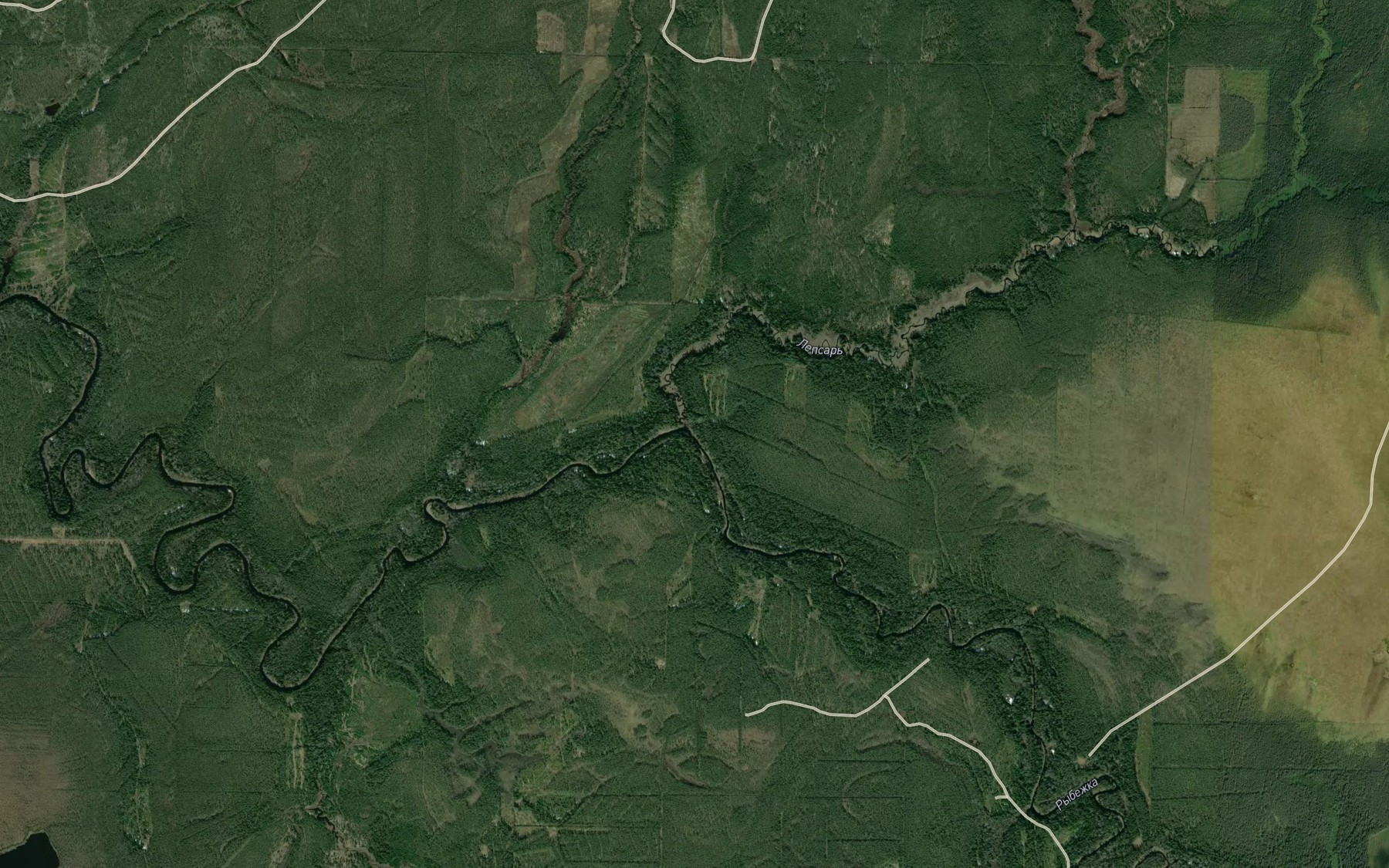 Satellite map of the Bol'shaya Rybezhka