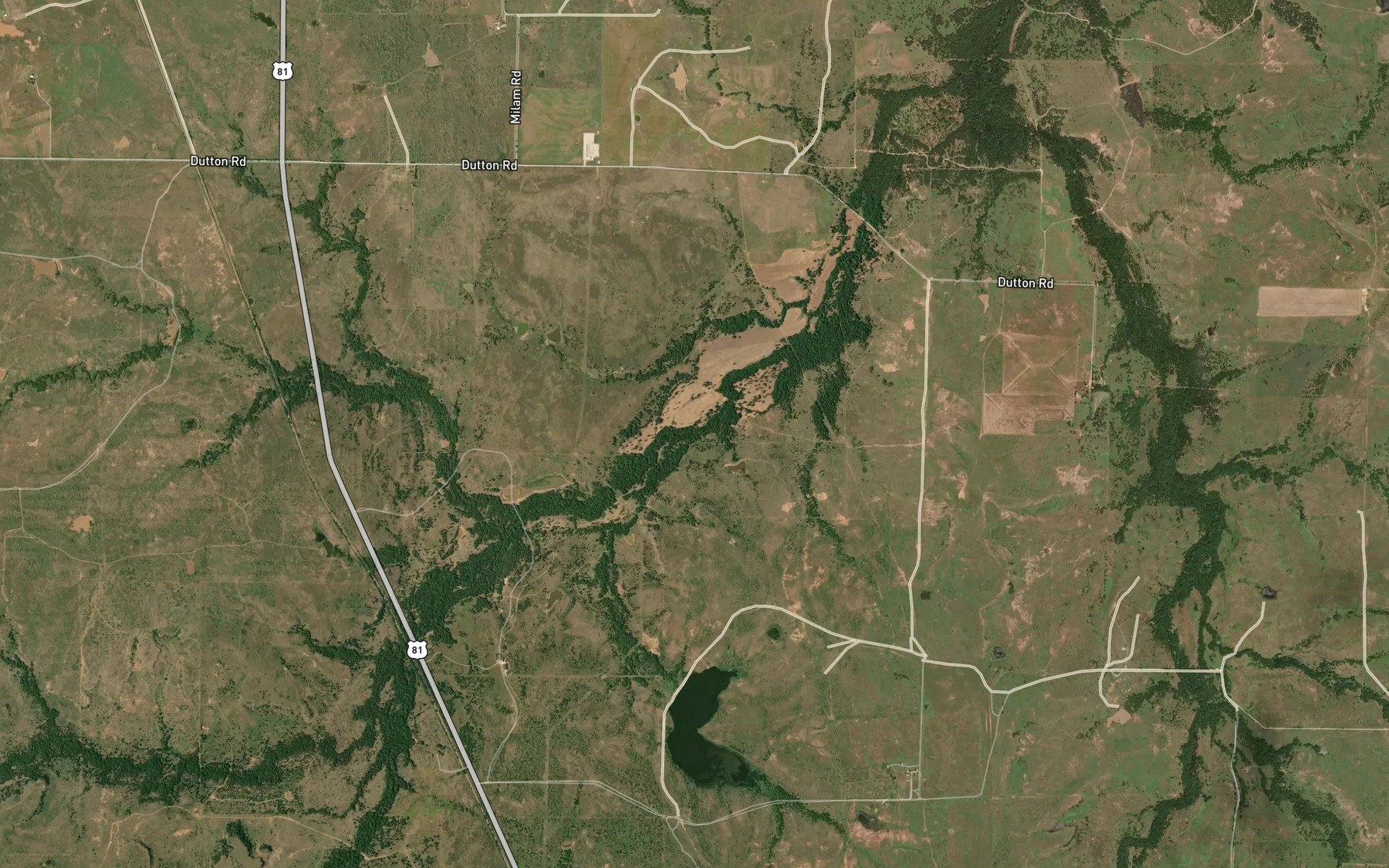 Satellite map of the Rattlesnake Creek