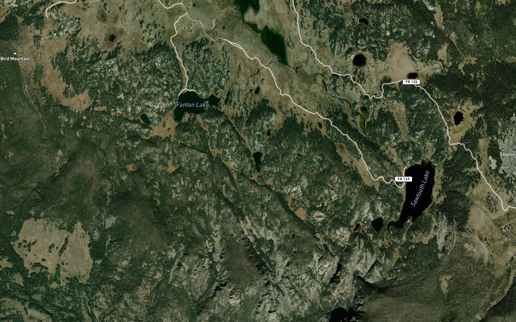 Satellite map of the Paradise Lake