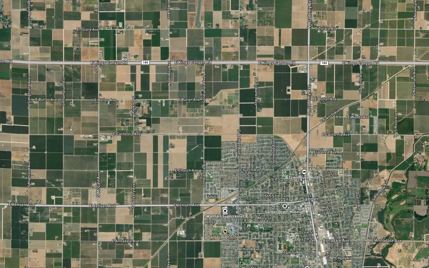 Satellite map of the South Branch Hansen Canal