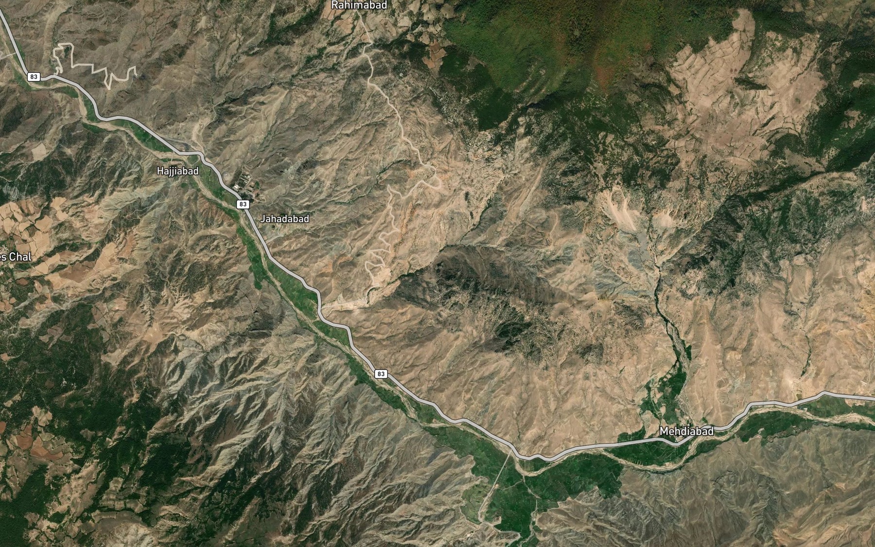 Satellite map of the Cheshmeh-ye Ayi Shirin
