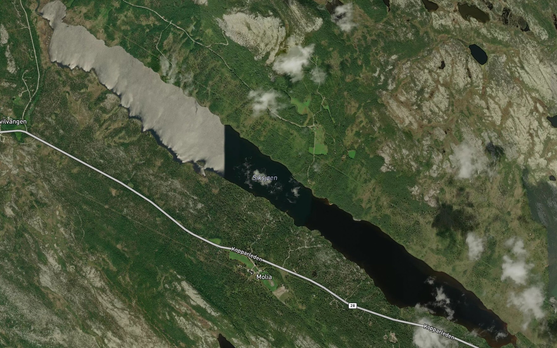 Satellite map of the Siksjoen