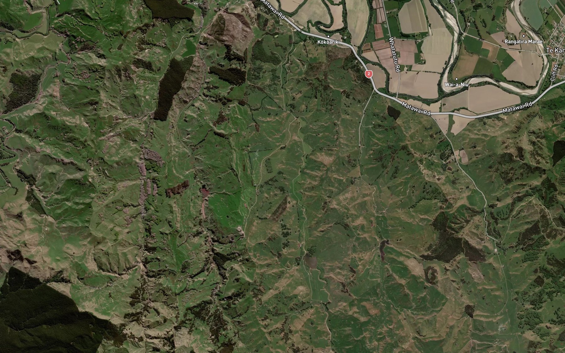 Satellite map of the Mangamahaki Stream