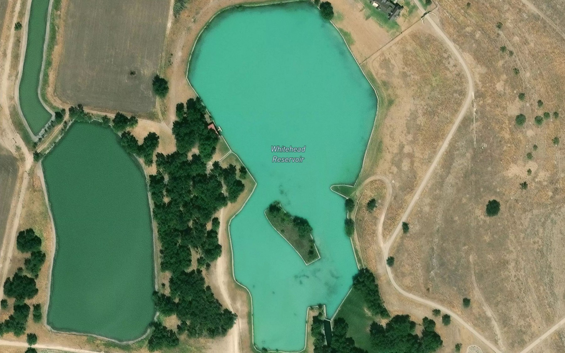 Satellite map of the Whitehead Reservoir
