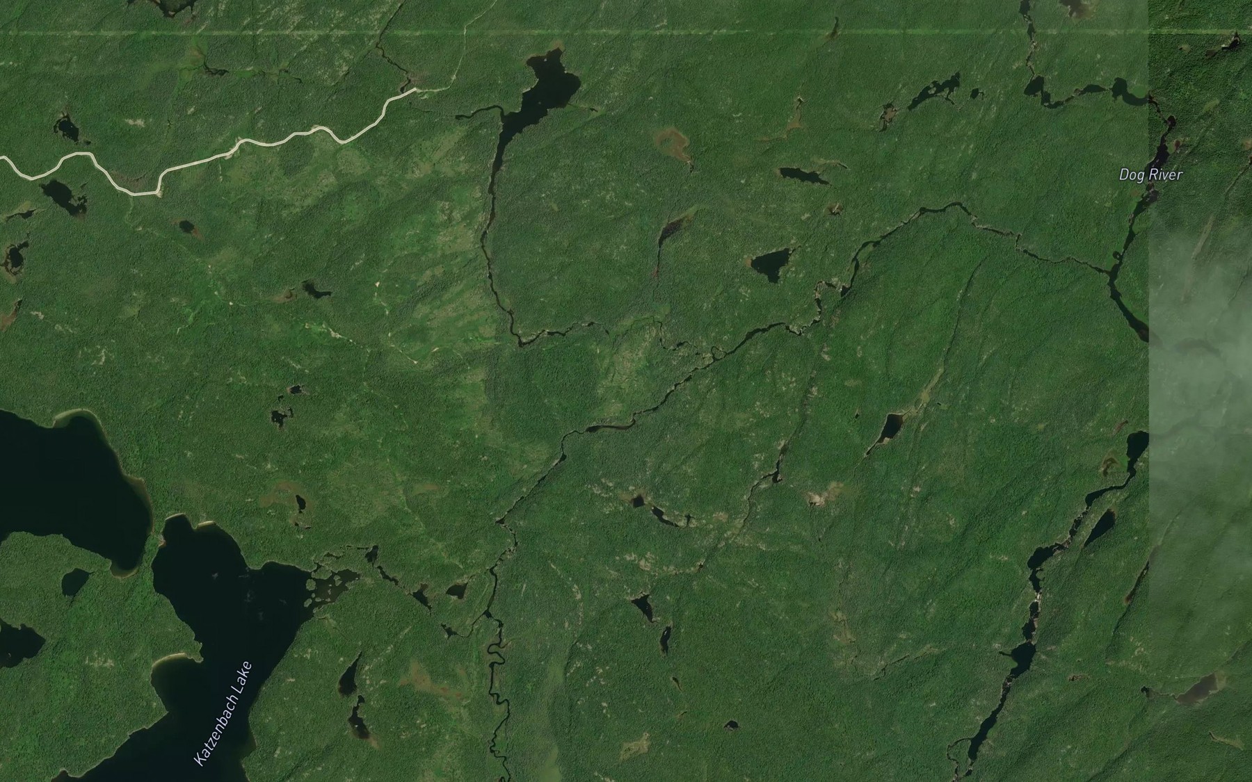 Satellite map of the Dud Creek