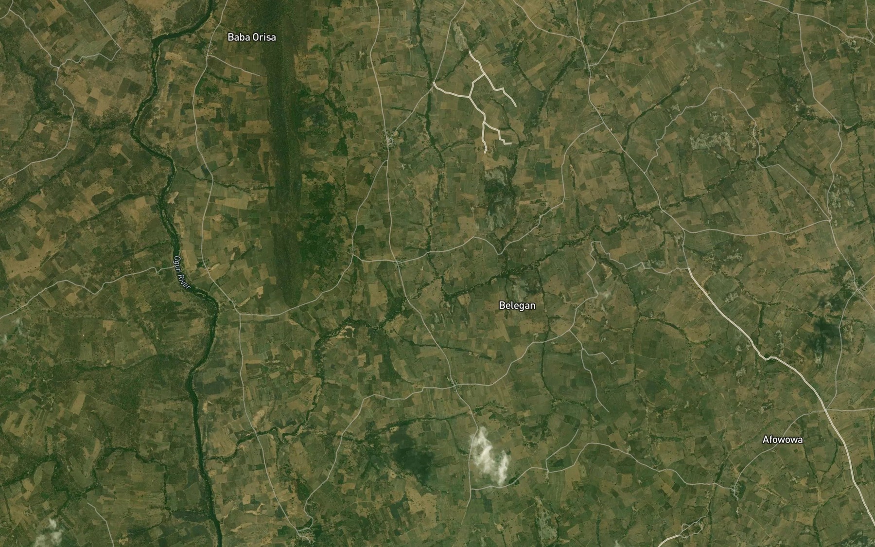 Satellite map of the River Olowa