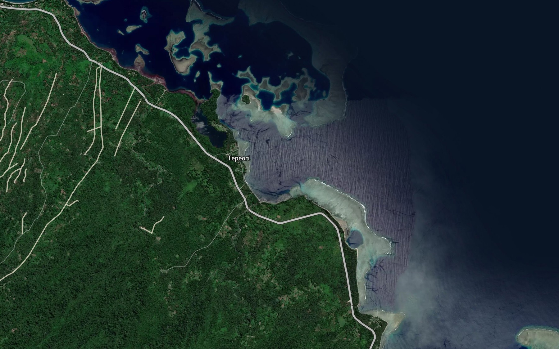 Satellite map of the Tenekau Bay