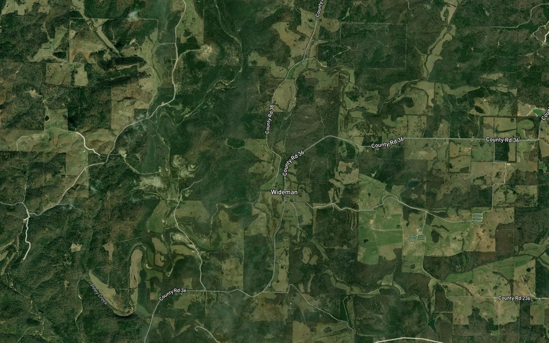 Satellite map of the Bear Creek