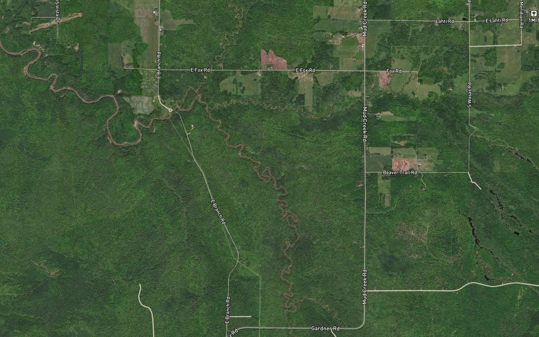 Satellite map of the Bond Creek