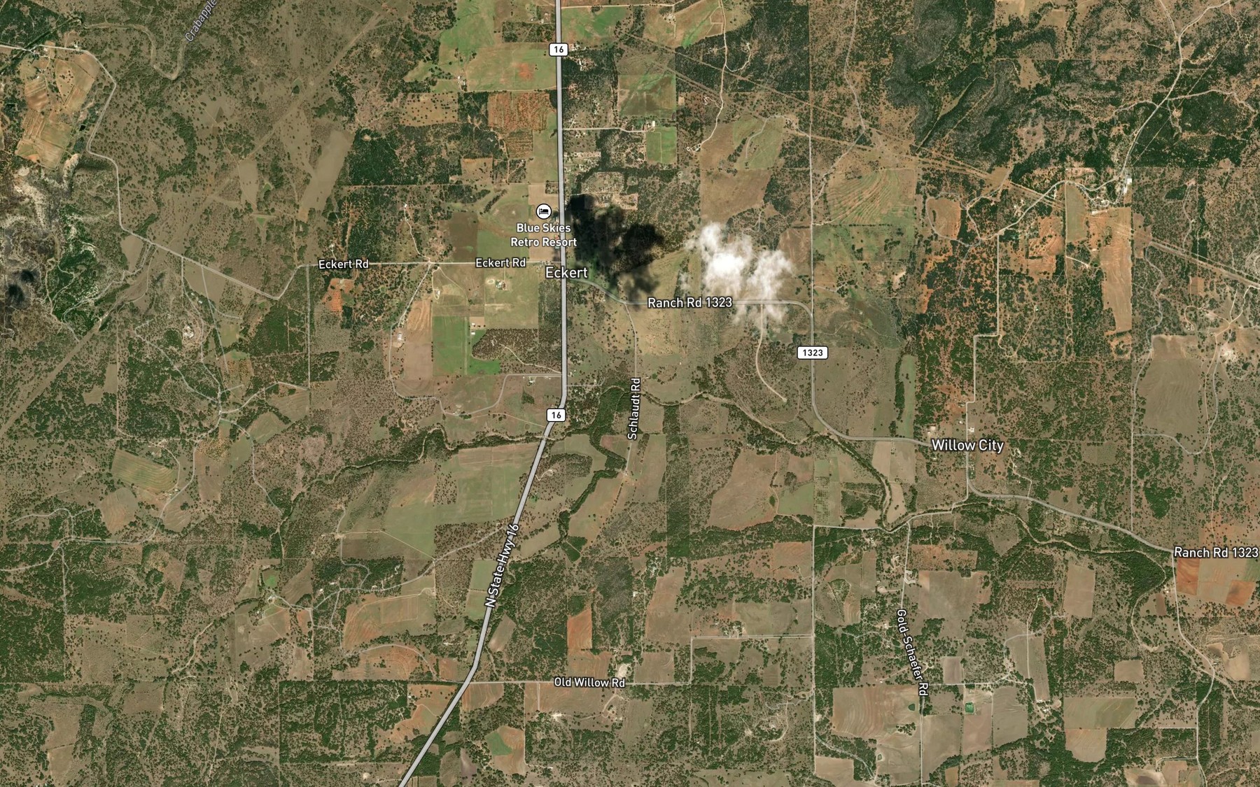 Satellite map of the South Branch Willow Creek
