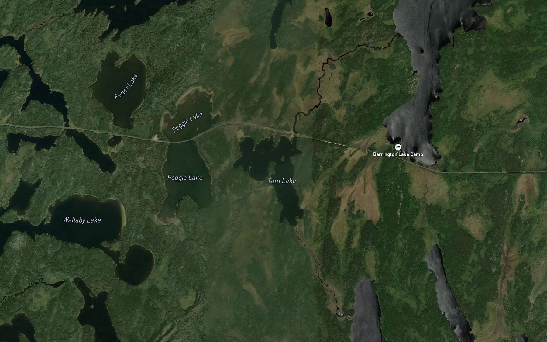 Satellite map of the Tom Lake