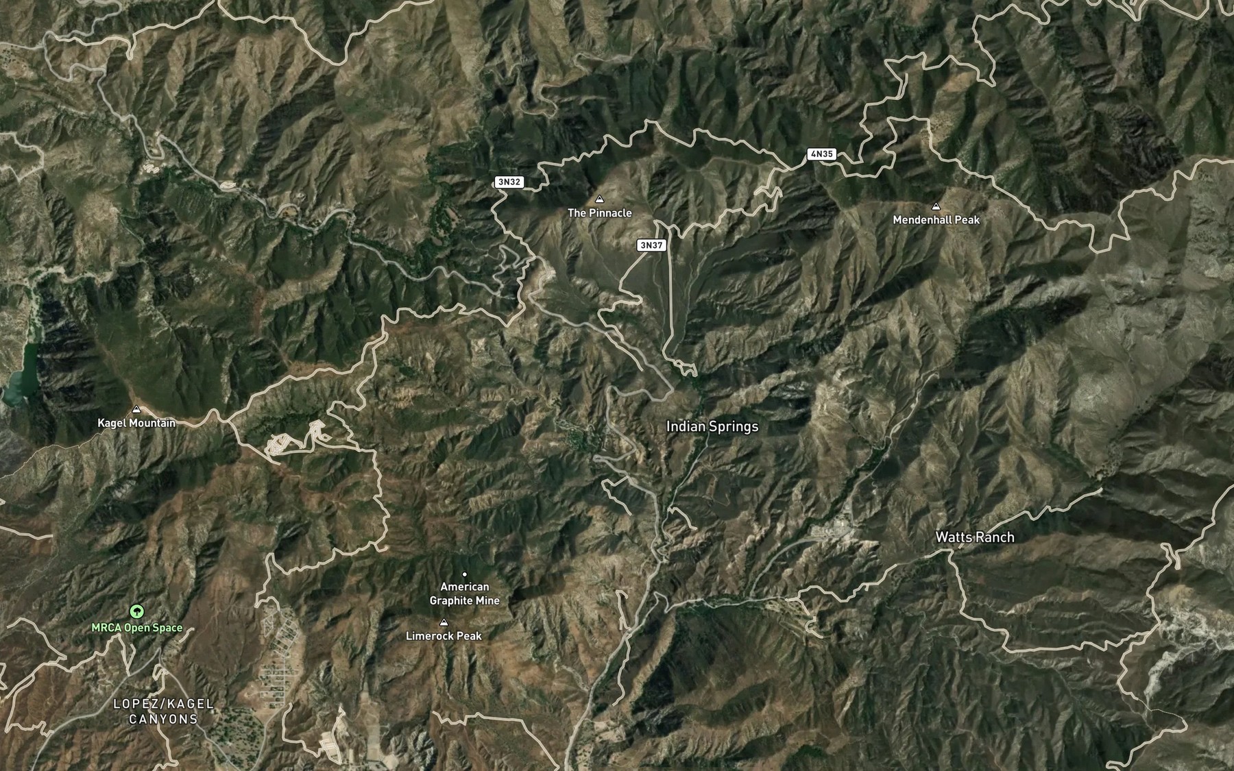 Satellite map of the Barrel Spring